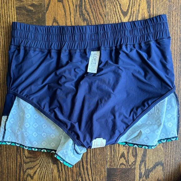 Kohl's Women's Swim Shorts - Navy and Green Pattern - Picture 4 of 6